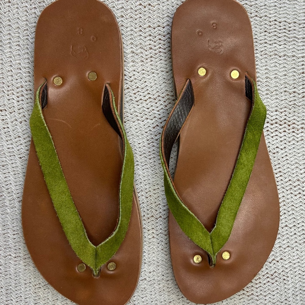 Vibram Sandals Womens Flats Comfort Orthoheel - green suede (8)